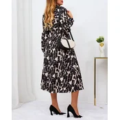 Resti Black and beige patterned womens maxi dress