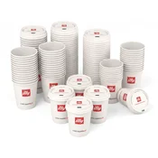Illy papirnati lonček s pokrovom za kavo bel 355 ml karton 25 kosov