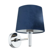 Argon 3908 - Zidna lampa BOLZANO 1xE27/15W/230V plava/sjajni krom