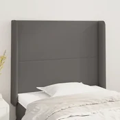 Vidaxl vidaXL Vzglavnik s krilci siv 83x16x118/128 cm umetno usnje