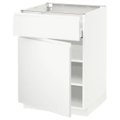METOD / MAXIMERA Podni element s fiokom/vratima, bela/Voxtorp matirano bela, 60x60 cm