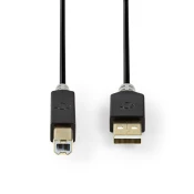 NEDIS CCBW60100AT20 USB kabl 2.0 USB-A muški na USB-B muški, za stampac 480 Mbps, Pozlac´eni, 2m, Okrugli