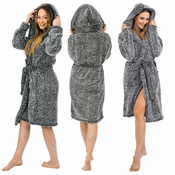 Bathrobe Fluffy grey S/M