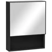 Homestar Kopalniško ogledalo z omarico 46x135x58 cm Črno