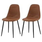Venture Design Komplet 2 jedilnih stolov Polar 53x88x46 cm črne in rjave barve