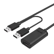 Unitek UTK Y-278 USB 2.0 kabel, 10 m, 2x USB A na USB A, črna