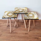Hanah Home Set klub stočića 3Shp98, 3 komada, Šarena