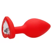 Ouch! Diamond Heart Butt Plug Regular Red
