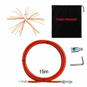 Vrtljiva krtača za čiščenje dimnikov TURBO Premium Anaconda - 15m