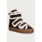 Inuikii gležnarski čevlji ženski semišasti Shearling Velcro High