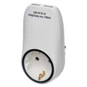 Vtikač 2× USB EURO schuko