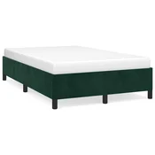 Vidaxl Posteljni okvir brez vzmetnico temno zelena 120x190 cm žamet