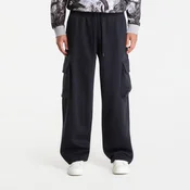 Superge Jordan Brooklyn Mens Oversized Fleece Cargo Pants Black/ Dk Smoke Grey L