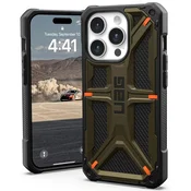 Ovitek UAG Monarch za iPhone 15 Pro - kevlar element green