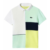 Majica za djecake Lacoste Recycled Pique Knit Tennis Polo Shirt - white/green/flashy yellow/navy blue