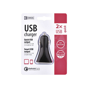 Emos napajanje USB CL 12/24V QuickCharge3.0, 3A (28,5W), 2x USB, za auto