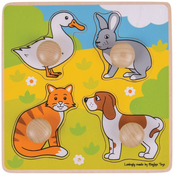 Bigjigs Toys Vkladacie puzzle domáce zvieratká