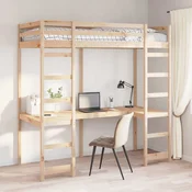 Krevet na kat Prirodna 75 x 190 cm Cvrsto borovo drvo