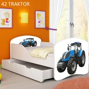 Djecji krevet ACMA s motivom + ladica 160x80 cm 42 Traktor