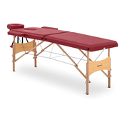 NEW Lesena masažna miza prenosna zložljiva postelja Toulouse Red do 227 kg rdeča