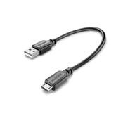 Kabel USB CELLULARLINE, MicroUSB, kratek, 0.15m
