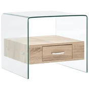 Stolic za kavu s ladicom 50 x 50 x 45 cm od kaljenog stakla