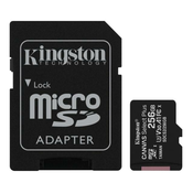 Kingston Adapter CANVAS SELECT PLUS/micro SDXC/256GB/100MBps/UHS-I U3/Class 10/+