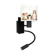 Brilagi - LED fleksibilna lampa BOBO 1xE27/25W/230V + LED/3W crna/bela/sa motivima životinja