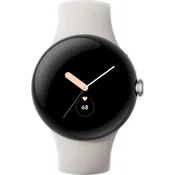 Google Pixel Watch 41mm LTE Polished Silver Case with Sport Band Chalk Bijeli
