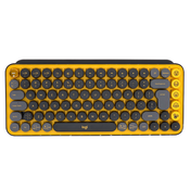 LOGITECH tipkovnica POP Keys, mehanska, brezžična, US Layout, USB, bluetooth, rumena/črna