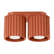SOLLUX lighting Moderna oker rdeča ovalna stropna svetilka 21 cm z utornimi žarnicami 2xGU10 10W AURA Sollux Lighting