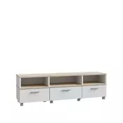 NISKA KOMODA 161,6/48,5/41,3 cm bela, boja hrasta