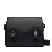 Torbica za okrog pasu Calvin Klein Emblem Hw Flap Messenger LV04D3508G Črna