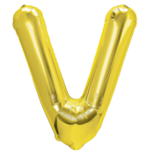 Zlati folijski balon črka V 40 cm