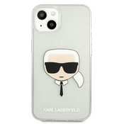 Karl Lagerfeld zaščitni ovitek Karls Head Glitter Silver, Iphone 13