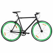 vidaXL Bicikl s fiksnim zupcanikom crno-zeleni 700c 59 cm