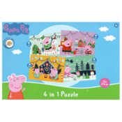 Ljubki dom Otroška sestavljanka 4v1 PEPPA PIG in božično razpoloženje, 19x29 cm