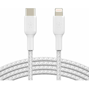 BELKIN Kabel Lightning MFi USB-C za iPhone/iPad, pleten iz najlona, serija BOOST?CHARGE proizvajalca Belkin, 1 m - bel, (20524287)