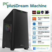 PCPLUS Dream Machine Ryzen 7 7800X3D 32GB 2TB NVMe SSD GeForce RTX 4070Ti 12GB Windows 11 Home igrace stolno racunalo