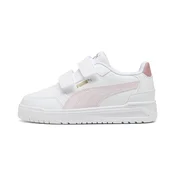 PUMA Shuffle Downtown Low Sneakers Kids, Shoes, White/Powder Pink, 34