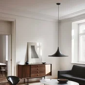 Linea Light Visoka svetilka Morgana, črna/nikelj, kovina, O 48 cm, E27 - Dnevna soba/jedilnica - Sodobni - črna, nikelj - Aluminij