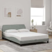 Okvir za krevet Dover svjetlosivi 140 x 190 cm baršunasti