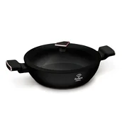 Nizek lonec s pokrovko in titanovo površino Fashion črno-rožnat 28cm 54975