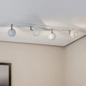SOLLUX LIGHTING Stropni žaromet Flame, bel, štirje žarometi, dolg - Dnevna soba/jedilnica - Sodobni - Kovina
