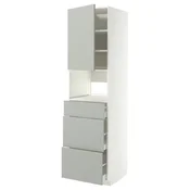 METOD / MAXIMERA Visoki element za ugradb uredaje, bijela/Havstorp svijetlo siva, 60x60x220 cm