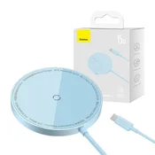 BASEUS Magnetni brezžični polnilec Simple Mini 3 15W (Modra)
