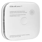 Qoltec 52579 Brezžični detektor dima z baterijo | Tuya | Wi-fi | LED