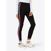 Womens 3-Tone Strappy Leggings Black/Tan/White/Navy