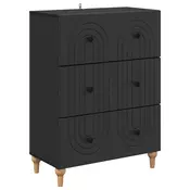 Ormar s ladicama Crna 66 x 34,5 x 90 cm Konstruirano drvo