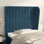 Vidaxl vidaXL Vzglavje s krilci temno modro 93x23x118/128 cm žamet